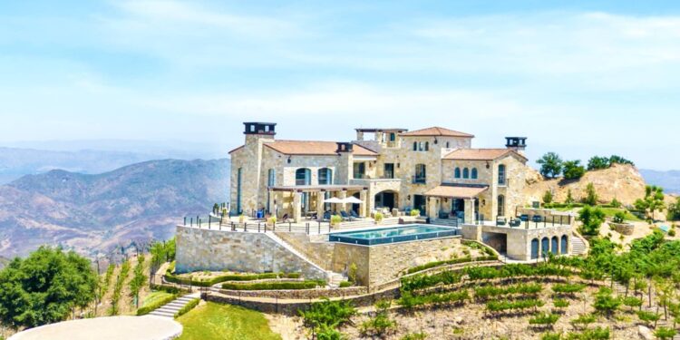 Look inside the .5 million Tuscan-style mega villa perched 2,000 feet above Malibu