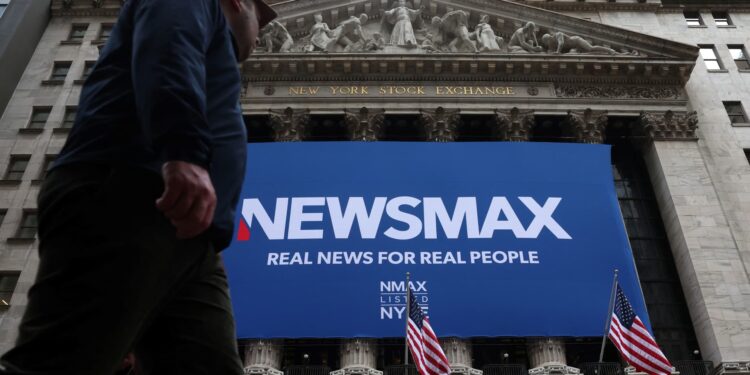 Conservative cable channel Newsmax spikes more than 700% in first trading day on NYSE Conservative cable channel Newsmax spikes more than 700% in first trading day on NYSE