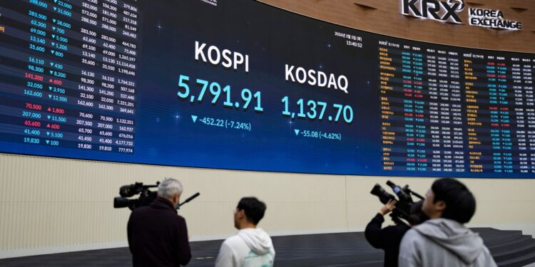 Oil worries and Iran war hammer Asian stocks, with Korea’s KOSPI taking the biggest hit | Fortune Oil worries and Iran war hammer Asian stocks, with Korea’s KOSPI taking the biggest hit | Fortune