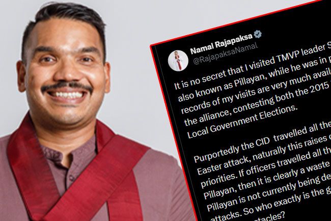 No secret that I visited Pillayan in prison: Namal responds to accusations over Easter attacks