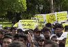 Police fire water cannons at protesting medical students