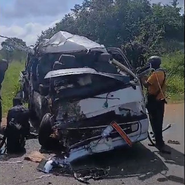 Two dead, 35 injured in bus-van collision at Habarana Two dead, 35 injured in bus-van collision at Habarana
