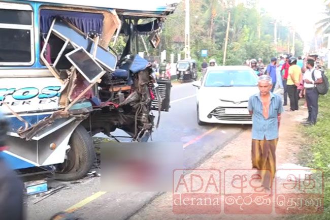 Bus driver dies following head-on collision in Moronthuduwa