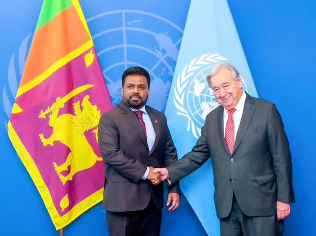 President Dissanayake meets UN Secretary-General Antnio Gutierrez