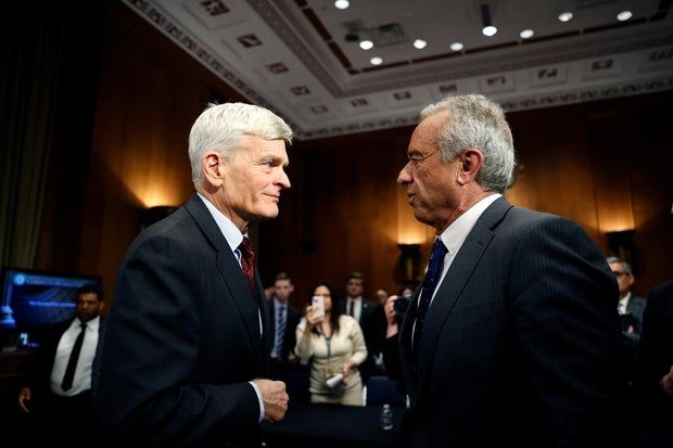 Sen. Cassidy calls for vaccine advisory meeting to be postponed amid CDC departures 1 Robert F. Kennedy Jr., Secretary of Health and Human Services, speaks with Sen. Bill Cassidy after testifying in his Senate Committee on Health, Education, Labor and Pensions confirmation hearing on January 30, 2025 in Washington, DC.