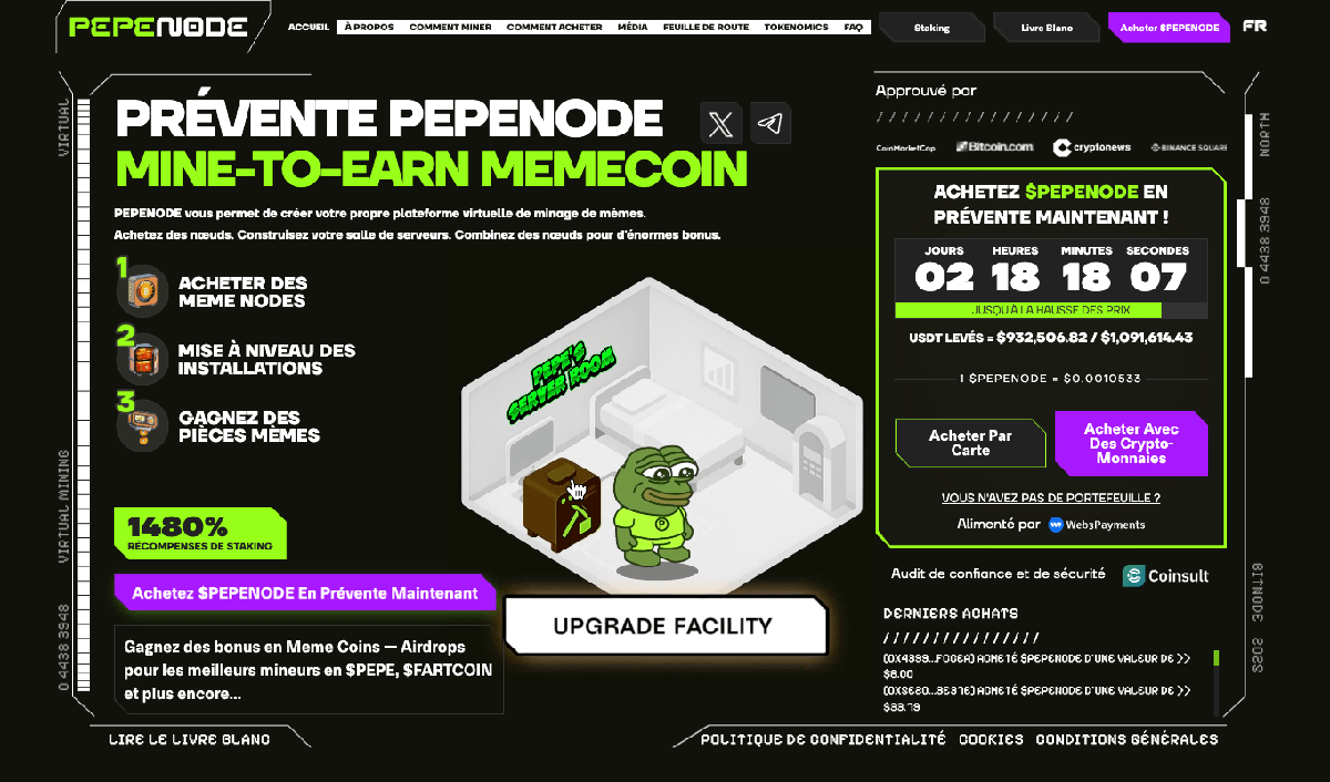Ethereum dépasse Bitcoin en volume spot : un tournant historique ? | Bitcoinist.com 3 pepenode-nouvelles-preventes-meme-coins