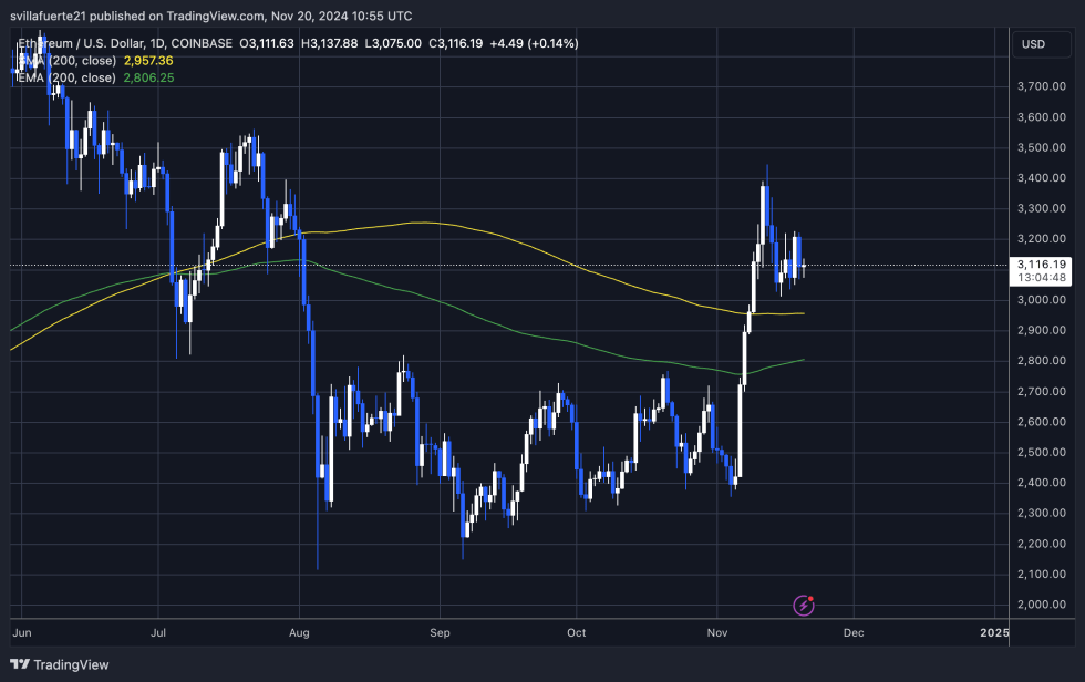 Ethereum Holders Endure Unrealized Losses – Is ETH Undervalued? | Bitcoinist.com 2 ETH trading above $30,000 and 200-day MA
