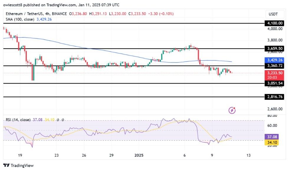 Ethereum Challenged By Bearish Forces As Altcoin Eyes $3,051 Support | Bitcoinist.com 1 Ethereum