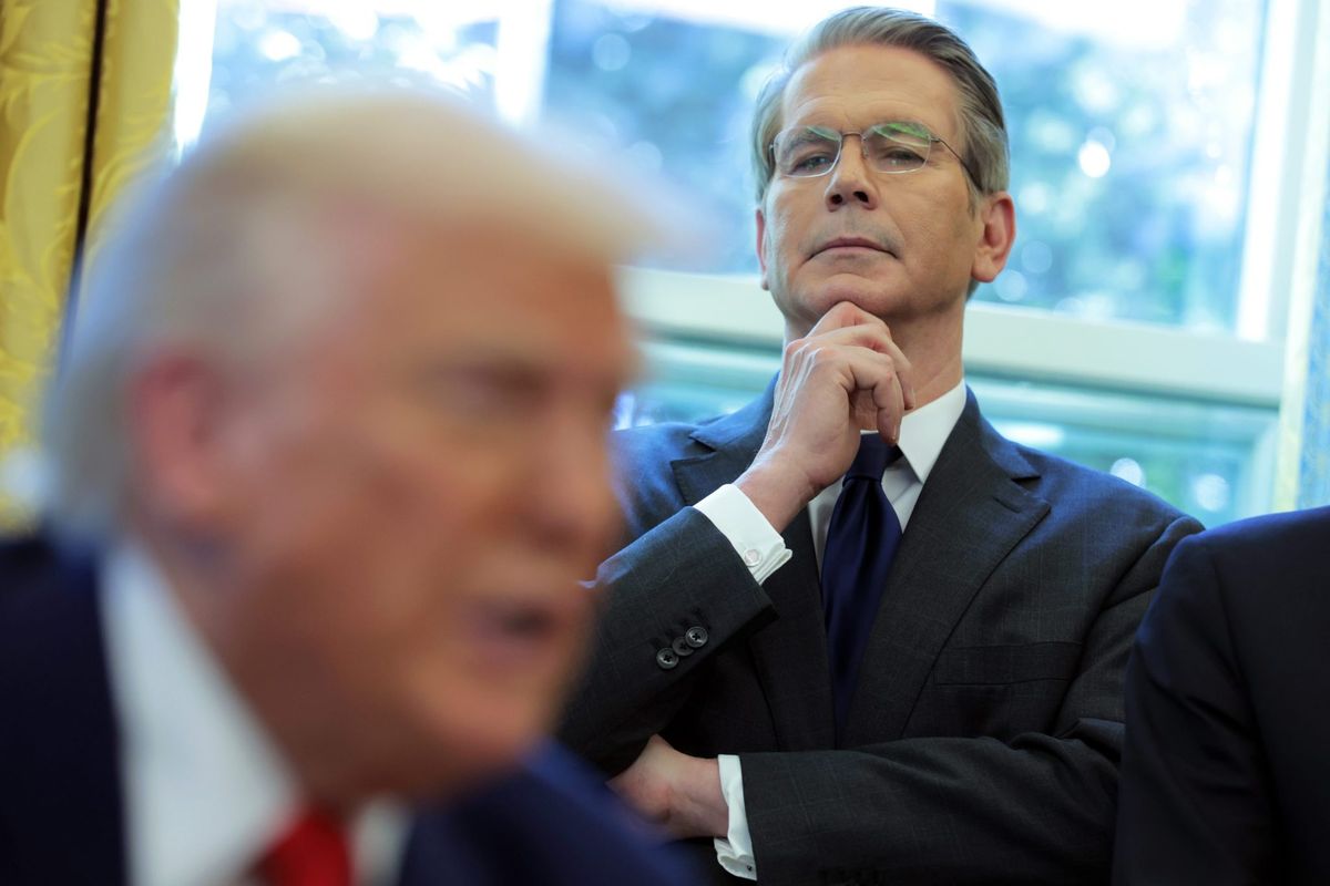 Stock market rallies after closed-door remarks by Treasury Secretary Bessent 1 0e349a1b GettyImages 2209419978 e1745352193215