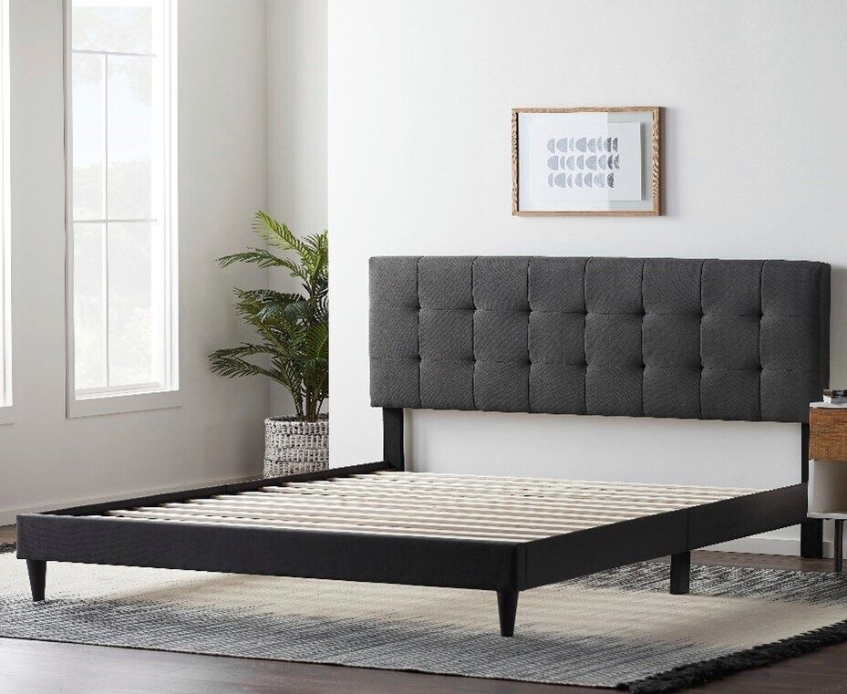 Beds sold at Amazon, Walmart recalled due to collapse hazard 1 A Lucid Platform Bed with an upholstered square tufted headboard that is being recalled.