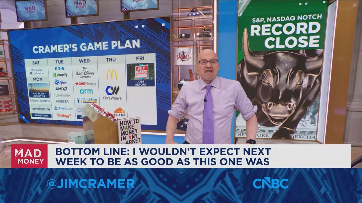 Jim Cramer says the market powered through a tough earnings week but 'that doesn't mean we're out of the woods yet' 1 I wouldn't expect next week to be as good as this one, says Jim Cramer