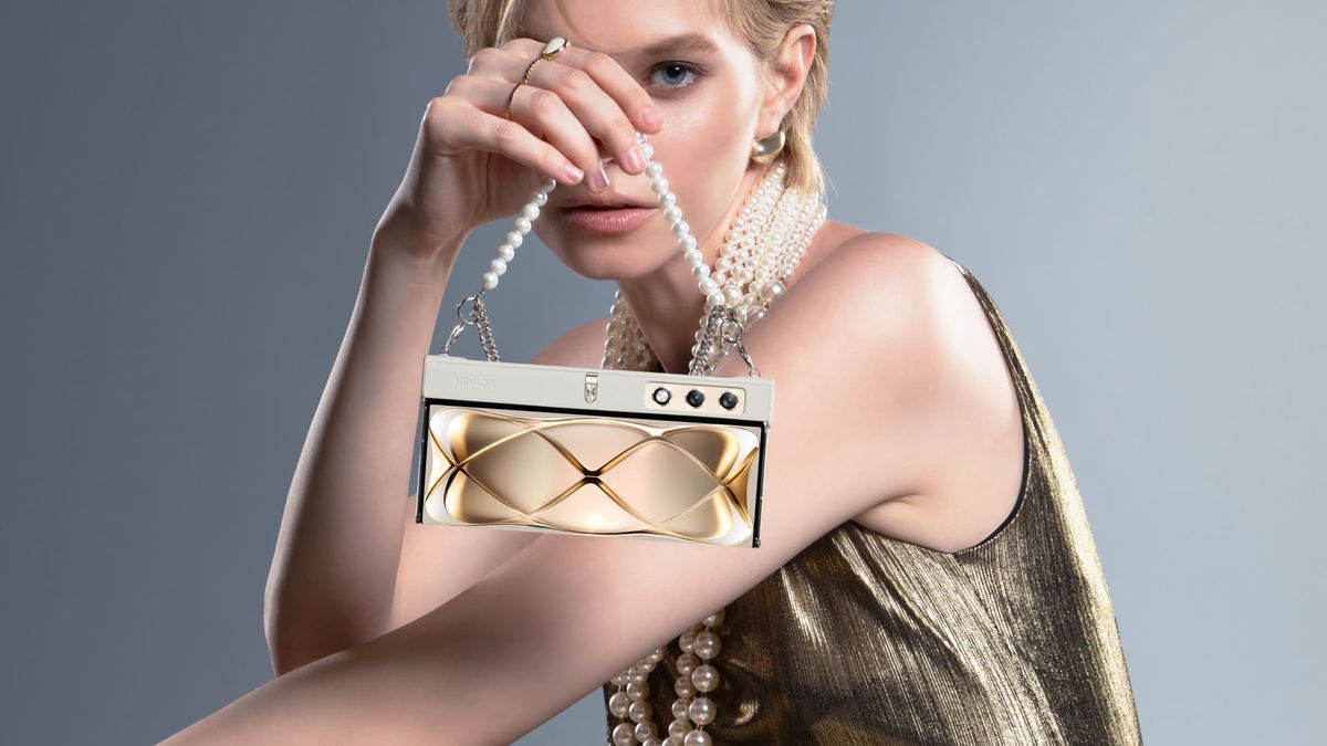 Chinese smartphone maker teases a foldable smartphone that you can wear like a purse