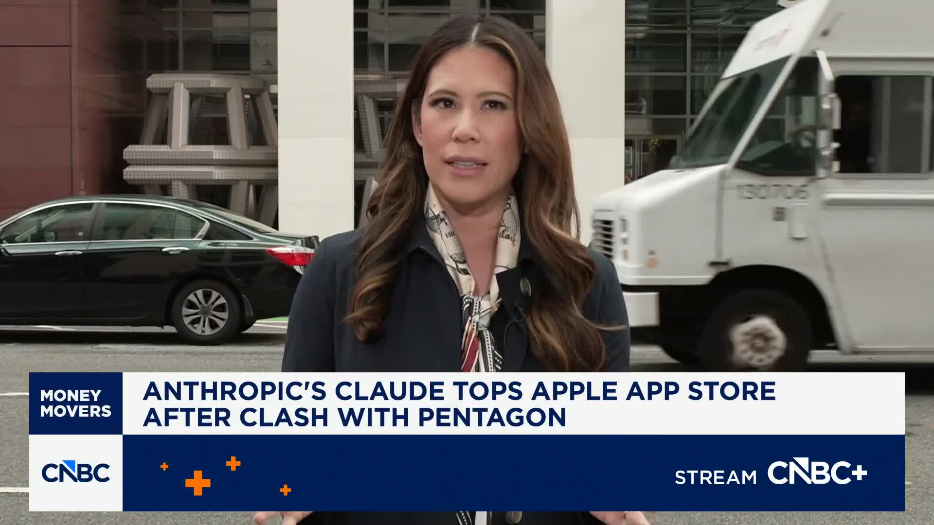 Vibe check from inside one of AI industry's main events: 'Claude mania' 1 Anthropic's Claude tops Apple App Store after clash with Pentagon