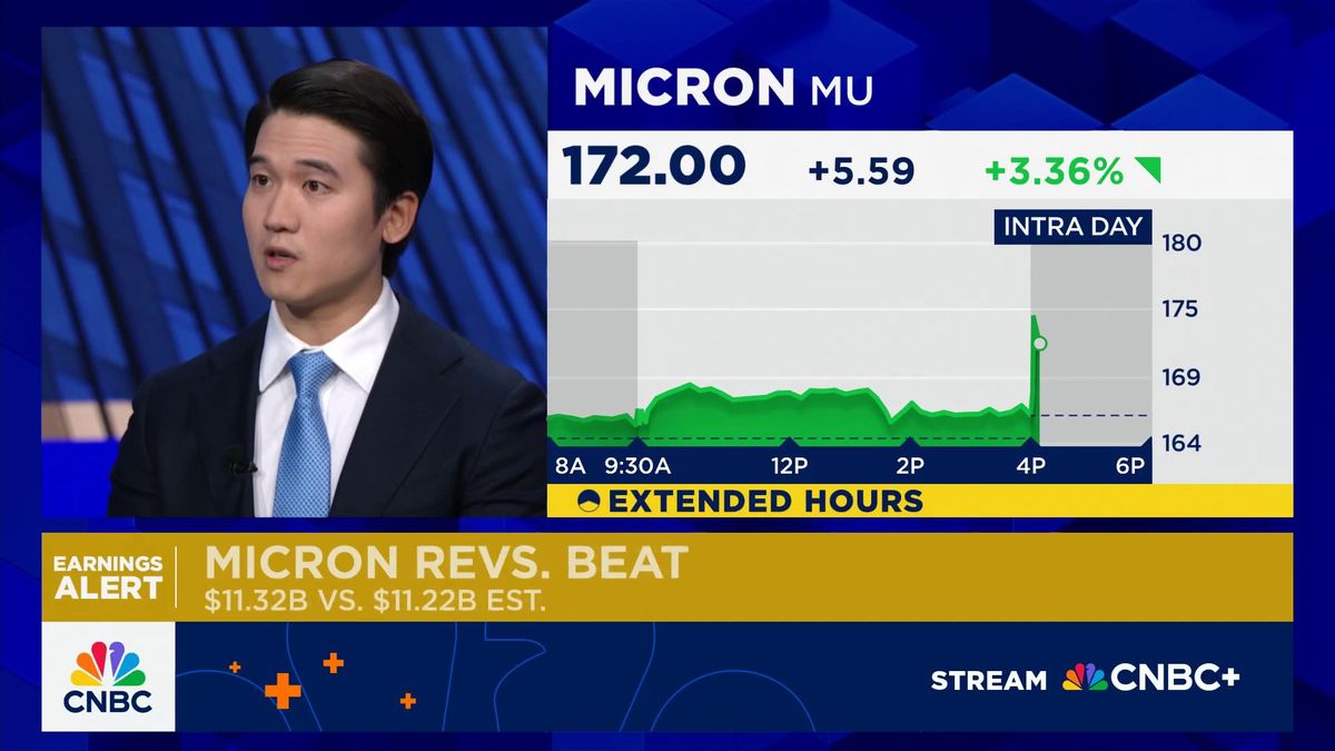 Micron beats on earnings as company sales rise 46% on AI boom 1 AI-led bull market set to continue, says Wells Fargo's Ohsung Kwon