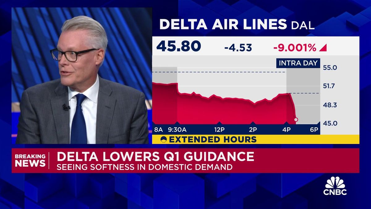 U.S. consumers are starting to crack as tariffs add to inflation, recession concerns 2 Delta CEO Ed Bastian on lowering Q1 guidance: Corporate and consumer spending started to stall