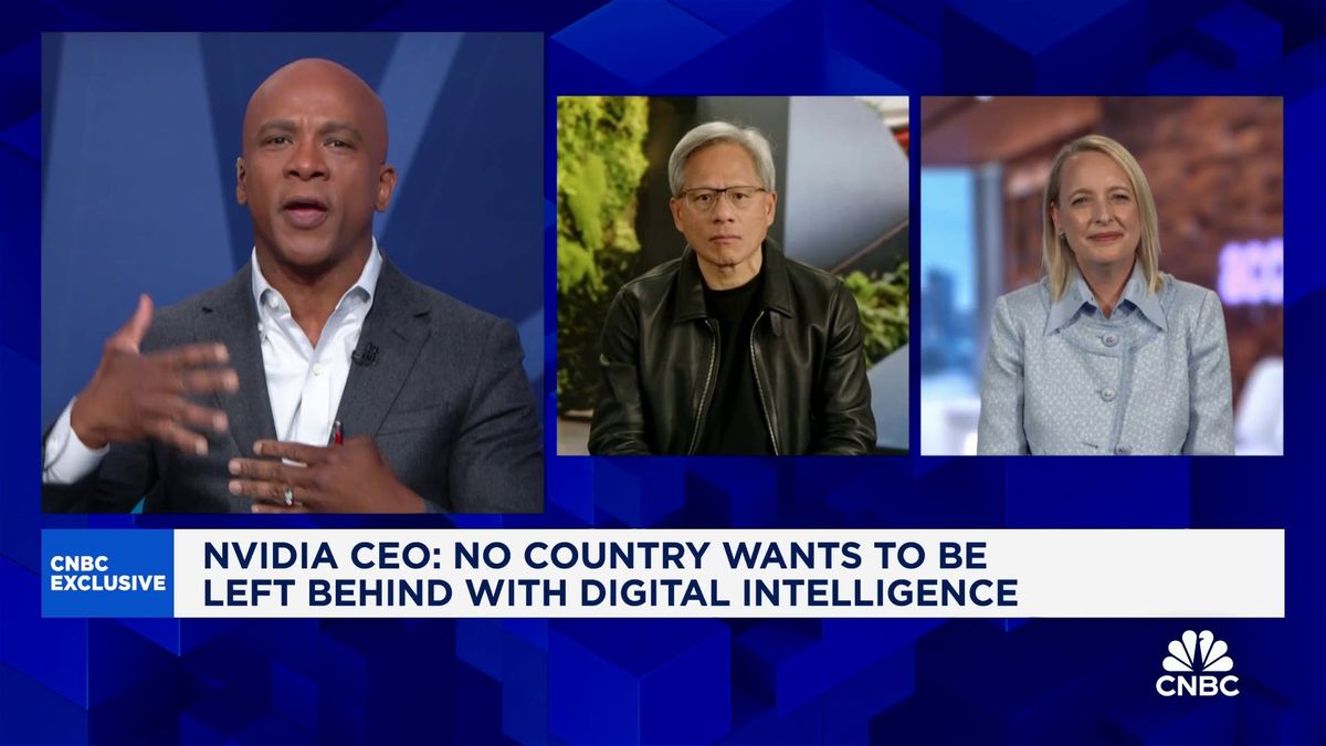 Nvidia shares are up 25% in the last month, rallying near a record ahead of tech earnings 1 Watch CNBC's full interview with Nvidia CEO Jensen Huang and Accenture CEO Julie Sweet