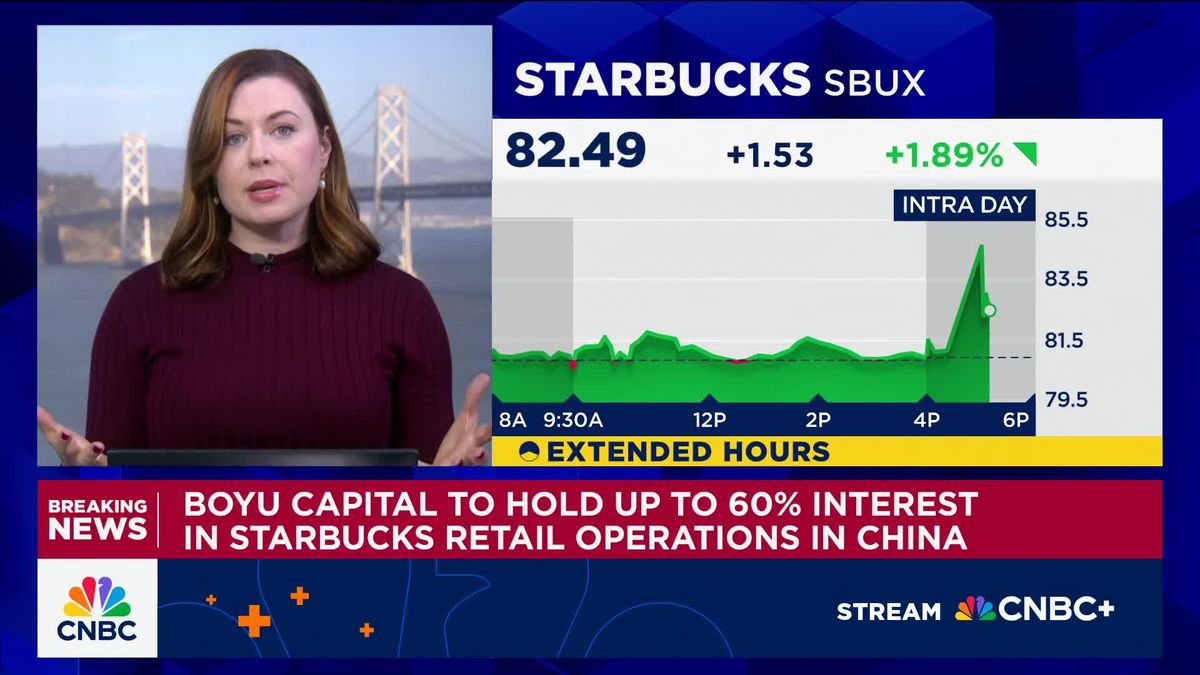 Starbucks to form joint venture with Boyu Capital to run China business 1 Boyu Capital to hold up to 60% interest in Starbucks retail operations in China