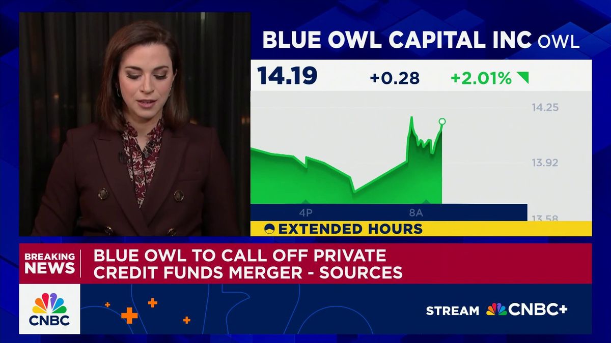 Blue Owl calls off merger of its two private-credit funds after announcement rattles stock 1 Blue Owl to call off private credit funds merger, sources say