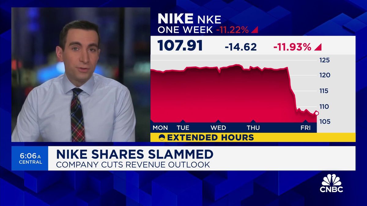 Nike, Foot Locker shares sink after athletic apparel maker cuts revenue outlook 1 Nike shares slammed after company cuts revenue outlook, unveils $2 billion in cost cuts