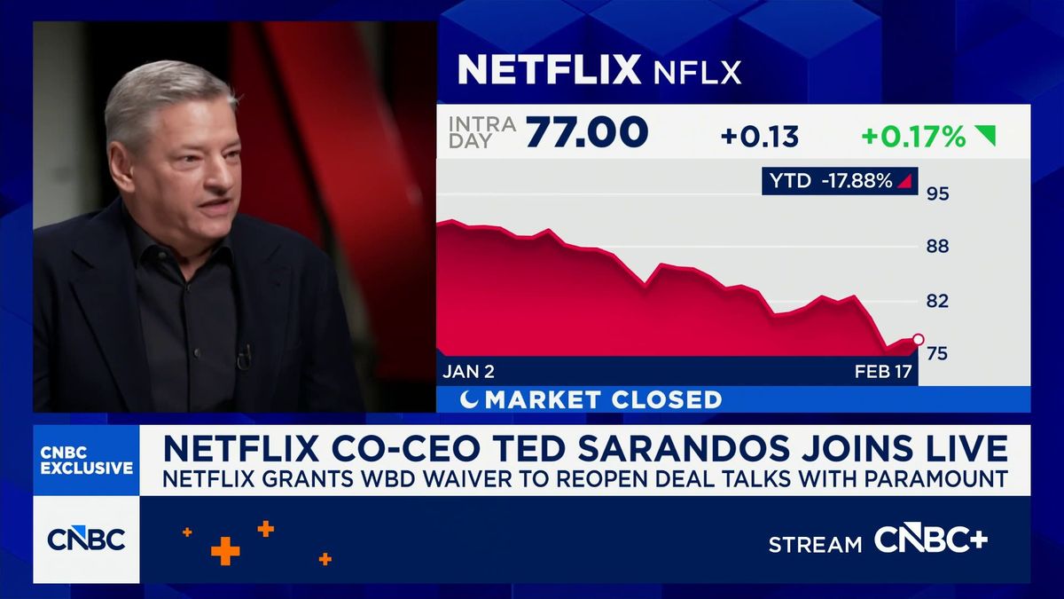 Netflix grants WBD waiver to reopen deal talks with Paramount, Sarandos says 'let them make a move' 2 Netflix co-CEO: Paramount has been 'flooding the zone' and confusing Warner Bros. shareholders