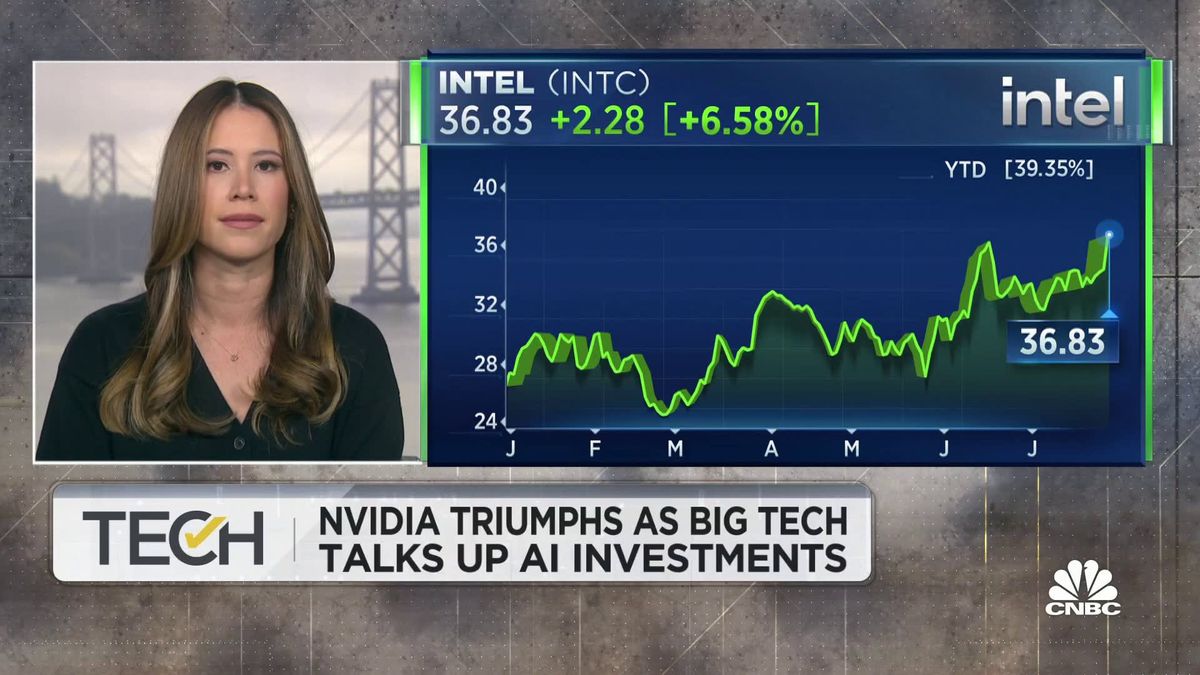 Nvidia's AI-driven stock surge pushed earnings multiple three times higher than Tesla's 1 Nvidia triumphs as Big Tech talks up A.I. investments