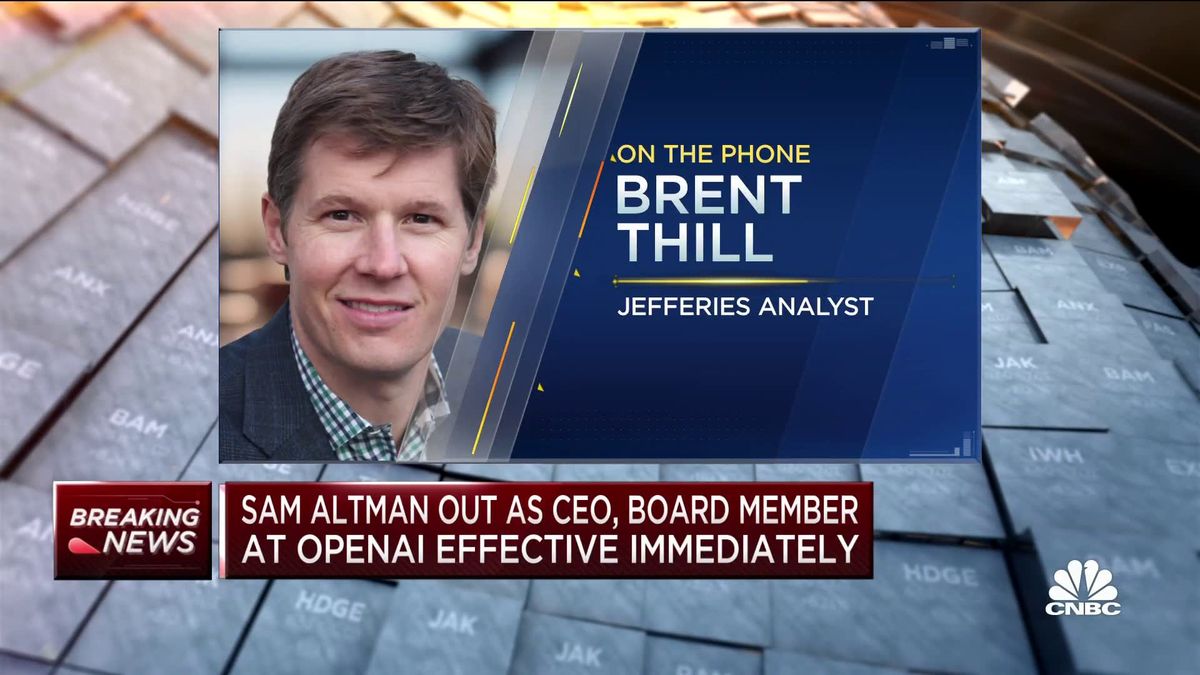 OpenAI investors push to bring Altman back as CEO one day after he was ousted by board 1 The OpenAI shake up will not have a major impact on Microsoft, says Jefferies Brent Thill