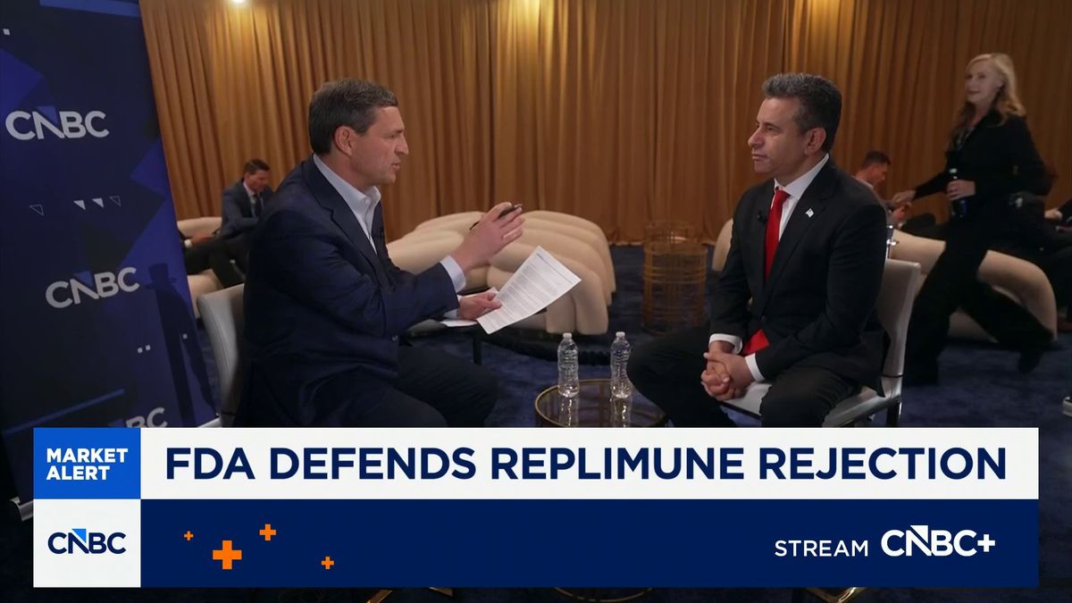 Replimune to resubmit twice-rejected drug for approval after FDA shakeup 1 Watch CNBC's full interview with FDA Commissioner Marty Makary