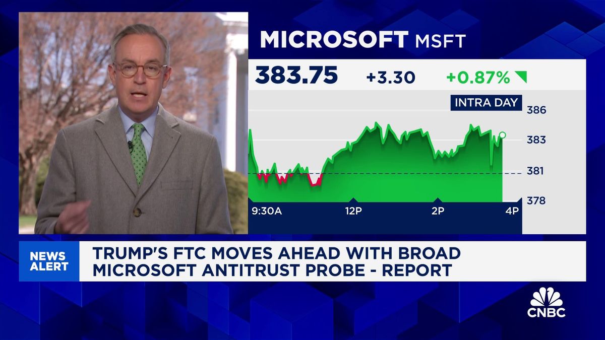 Microsoft rallies in last 10 minutes of trading to avoid first eight-week losing streak since 2008 1 Trump's FTC moves ahead with broad Microsoft antitrust probe, reports say