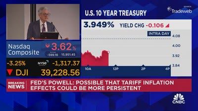 Powell sees tariffs raising inflation and says Fed will wait before further rate moves 1 Fed Chair Jerome Powell sees Trump tariffs raising inflation