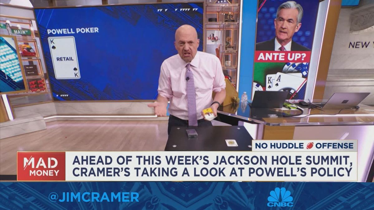 Powell's pivotal speech Friday could see a marked shift from what he's done in the past 3 Jim Cramer talks what to expect out of Jackson Hole