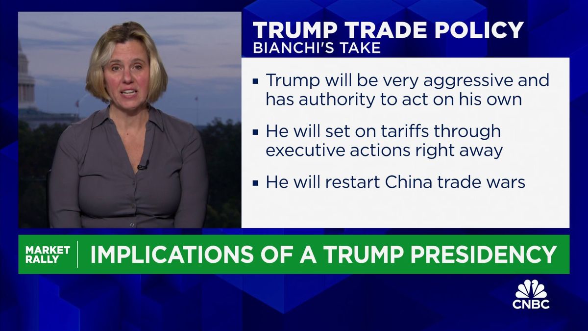 China expected to announce highly anticipated fiscal stimulus package 1 Trump will restart the China trade wars with tariff policy, says Evercore ISI's Sarah Bianchi