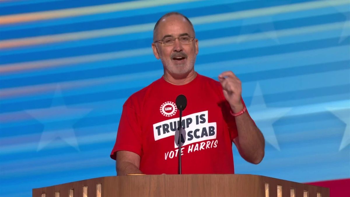 UAW warns of potential strikes at Ford, Stellantis a year after unprecedented work stoppages 1 UAW President Shawn Fain speaks at DNC