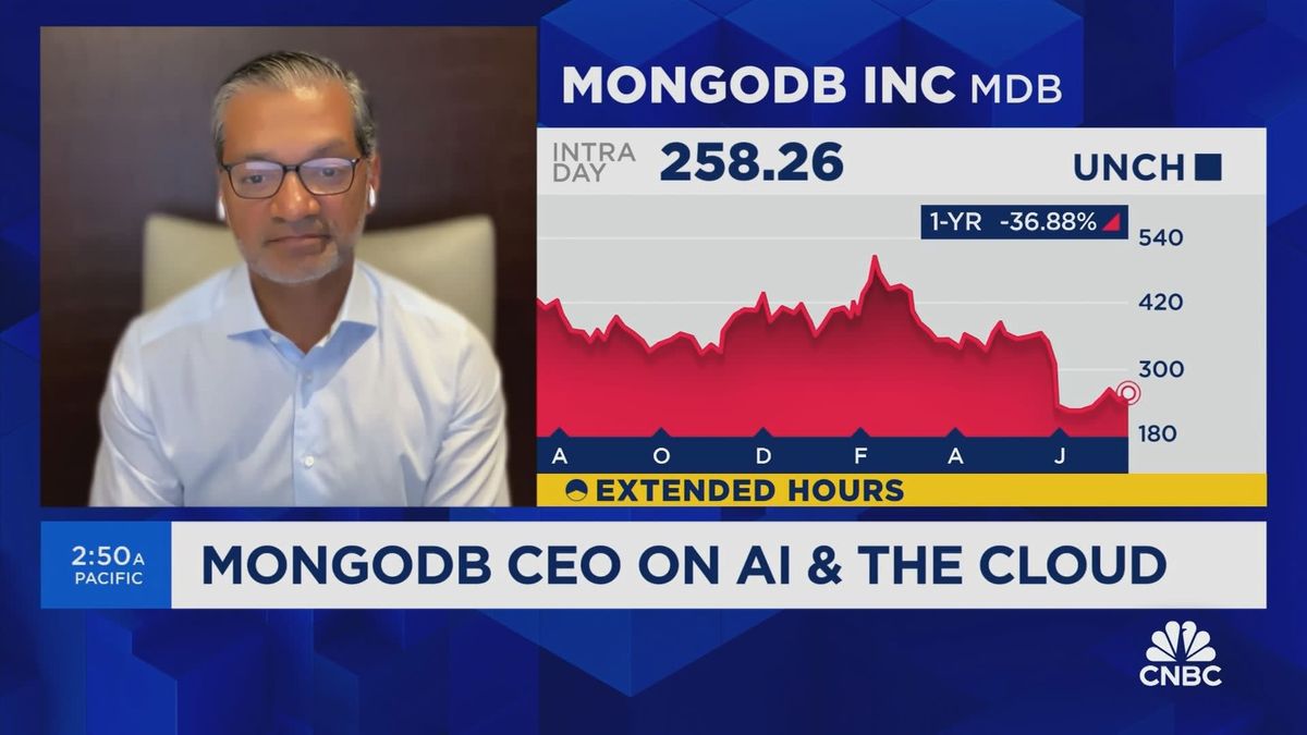 MongoDB shares surge as high as 16% on guidance boost 1 MongoDB on data center development, the AI boom, and cloud spending trends