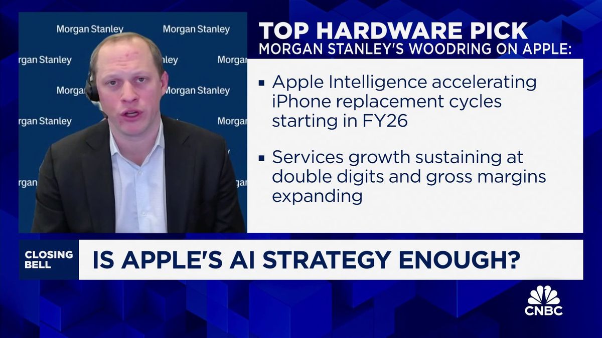Apple has worst day since August following reports of China, AI struggles 1 Apple correction due to fundamentals, iPhone 17 upgrades expected, says Morgan Stanley's Woodring