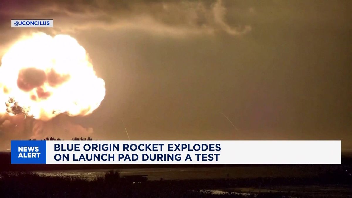 Blue Origin warns of rocket explosion debris after failed New Glenn test at Cape Canaveral 1 Blue Origin rocket explodes on launchpad during test