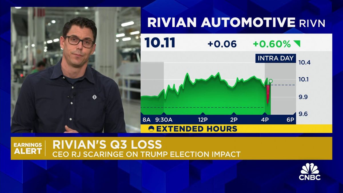 Rivian lowers earnings guidance after missing Wall Street's third-quarter expectations 1 Rivian CEO RJ Scaringe: Our core focus is driving toward profitability