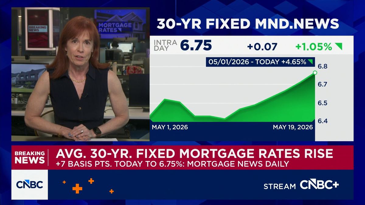 Mortgage rates surge to highest level since July 1 Average 30-year fixed mortgage rate rises to 6.75%