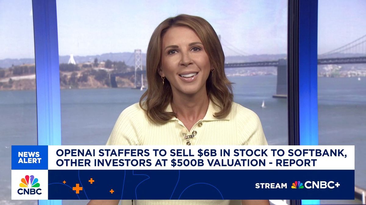 OpenAI in talks to sell around $6 billion in stock at roughly $500 billion valuation 1 OpenAI staffer reportedly to sell $6 billion in stock to SoftBank and other investors
