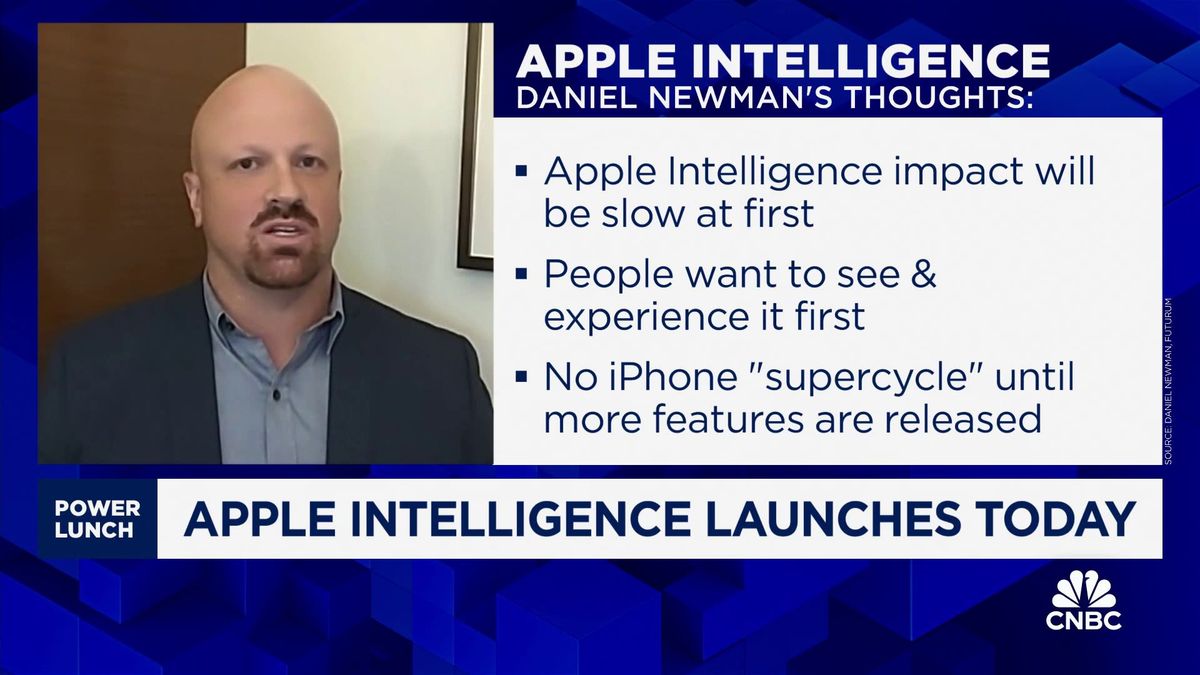 Apple sales rise 6%, company seeing early iPhone 16 demand 2 Apple Intelligence rollout could be an inflection point, says Futurum Group CEO's Daniel Newman