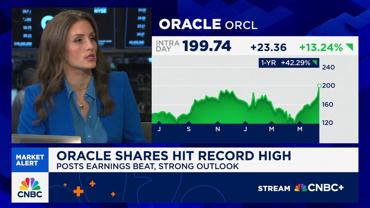 Oracle shares pop 13% to record high on earnings beat, cloud optimism 1 Oracle shares hit record high