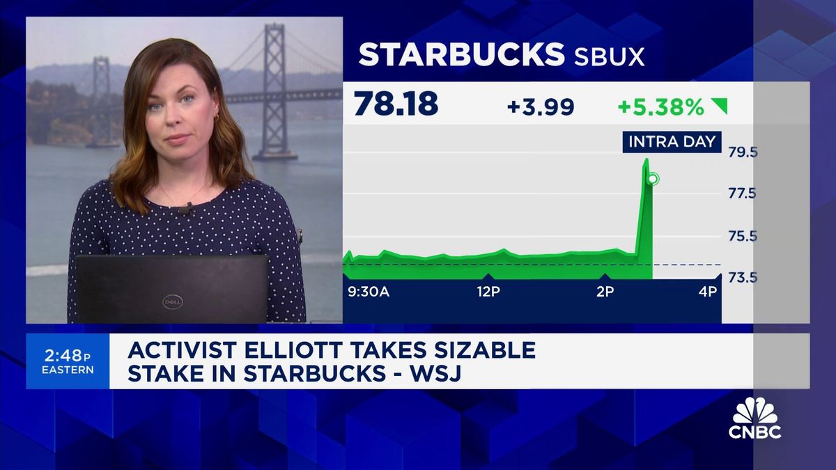 Activist Elliott reportedly has a significant stake in Starbucks, in talks with management 1 Activist Elliott reportedly takes sizable stake in Starbucks