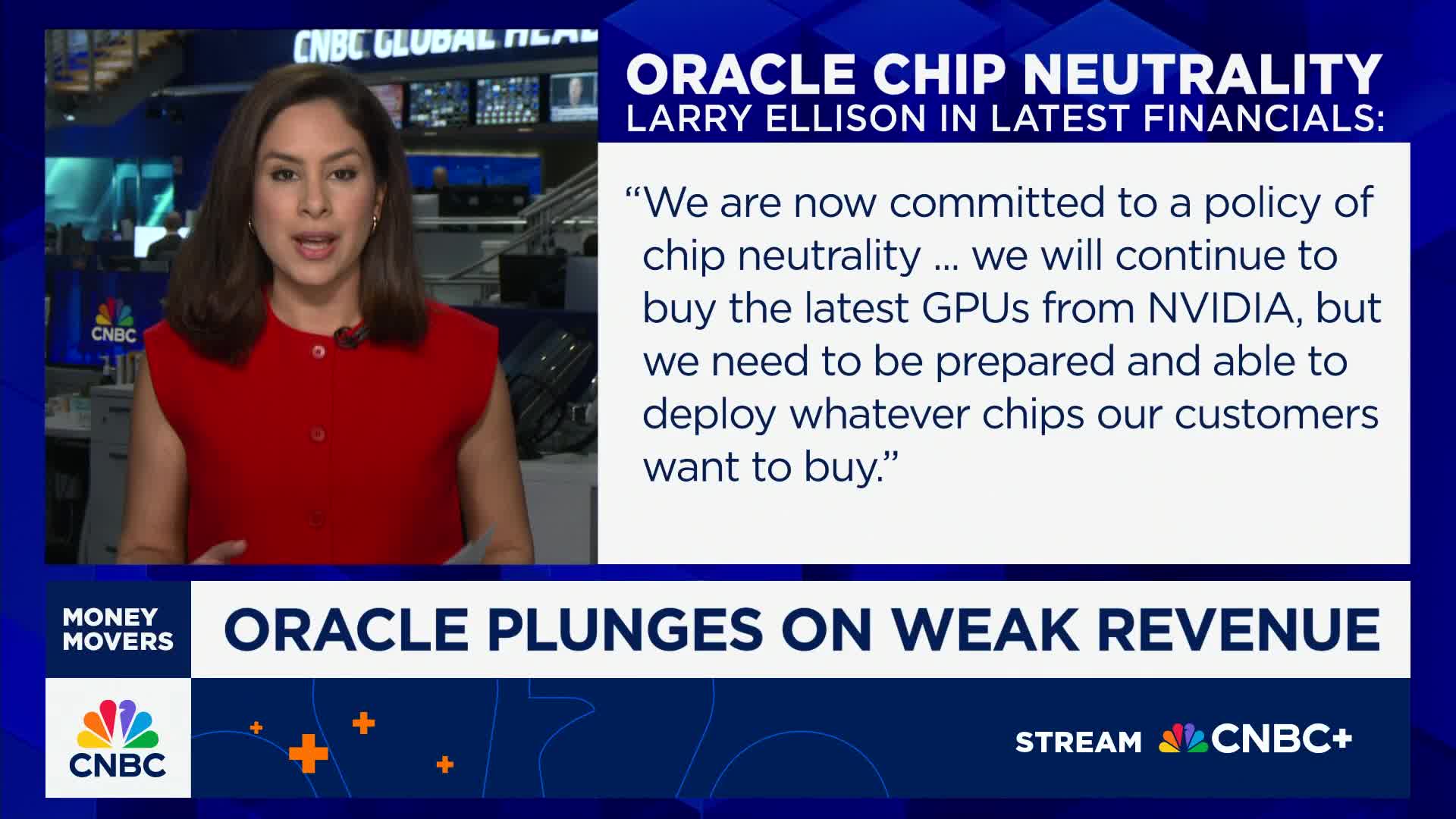 AI-led tech slide extends into third day as Oracle, Nvidia, fall in premarket trading 1 Oracle plunges on weak revenue