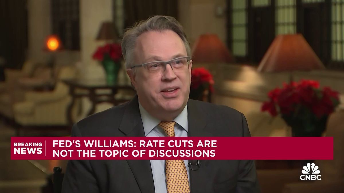 Fed’s John Williams says the central bank isn't ‘really talking about rate cuts right now’ 1 New York Fed President John Williams: We aren't really talking about rate cuts right now