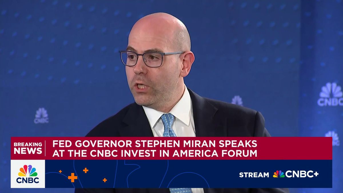 Fed's Miran sees China trade tensions as a further reason for quick interest rate cuts 1 Fed Governor Stephen Miran: I do think uncertainty potentially explains first half weakness