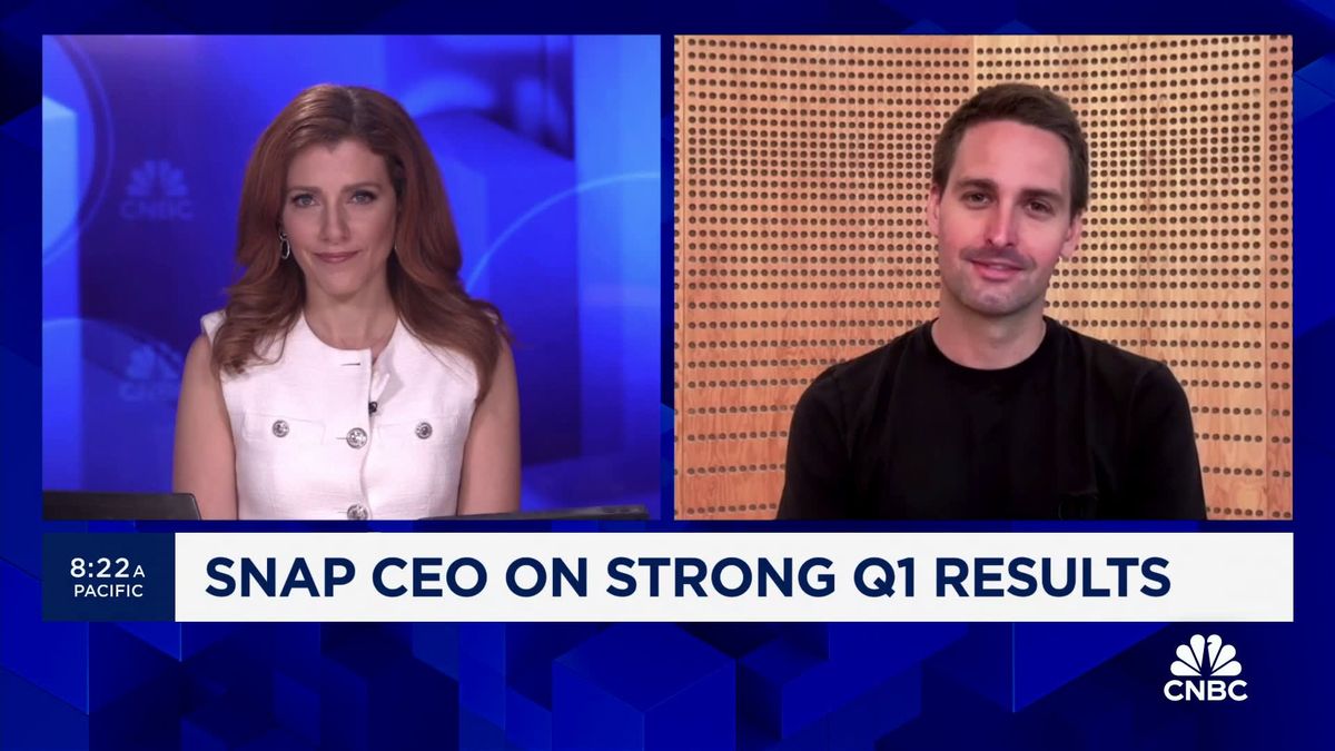 Snap shares rocket 28% after company reports unexpected profit, better-than-expected revenue 1 Watch CNBC's full interview with Snap CEO Evan Spiegel
