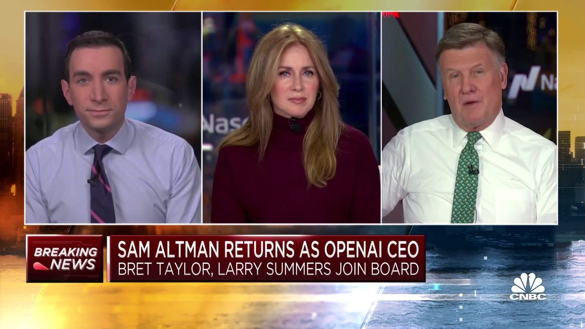 OpenAI brings Sam Altman back as CEO less than a week after he was fired by board 1 Sam Altman returns as OpenAI CEO less than a week after he was fired by board