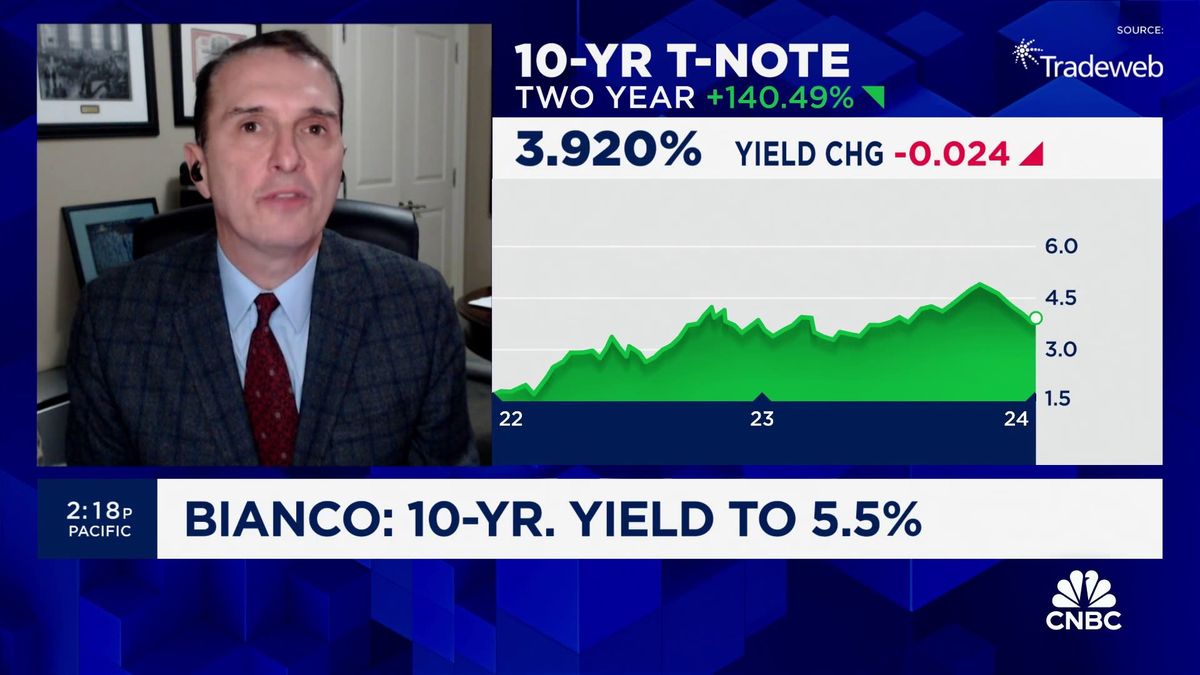 Market forecaster Jim Bianco sees the 10-year Treasury yield surging to 5.5% – a multi-decade high 1 Wall Street forecaster sees 10-year yields surging to 5.5% this year, highest level since May 2001
