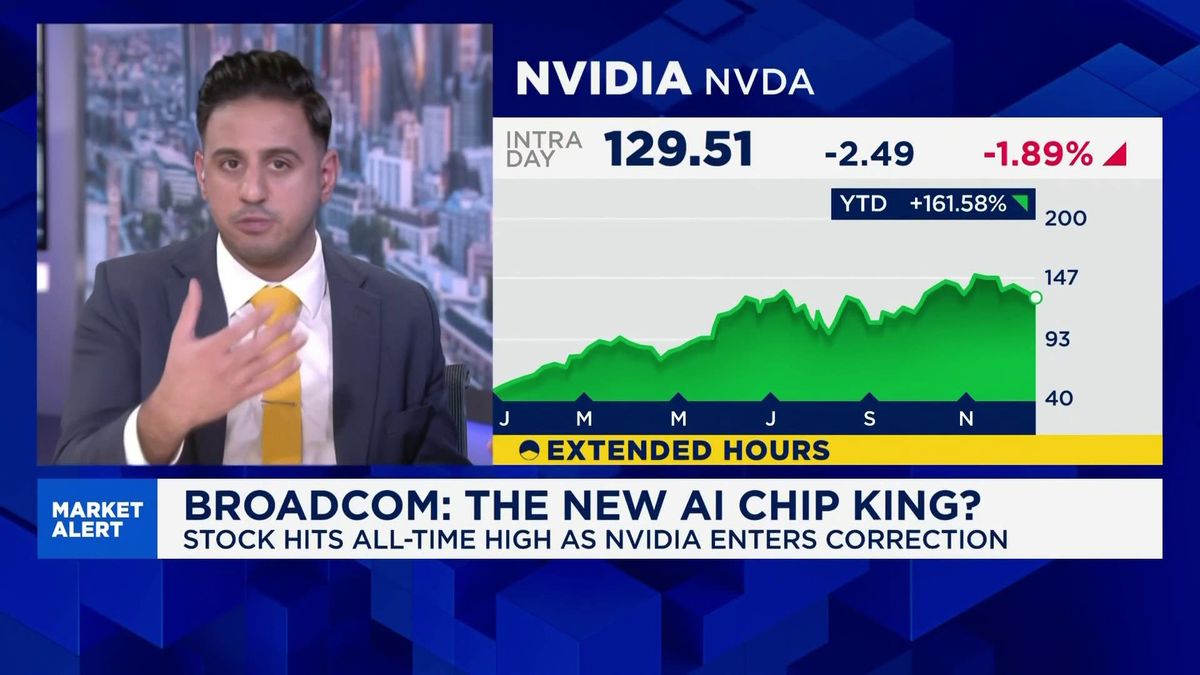 Nvidia falls deeper into correction territory, Broadcom reverses earlier gains to tick lower 1 A tale of two chip stocks: Broadcom vs. Nvidia