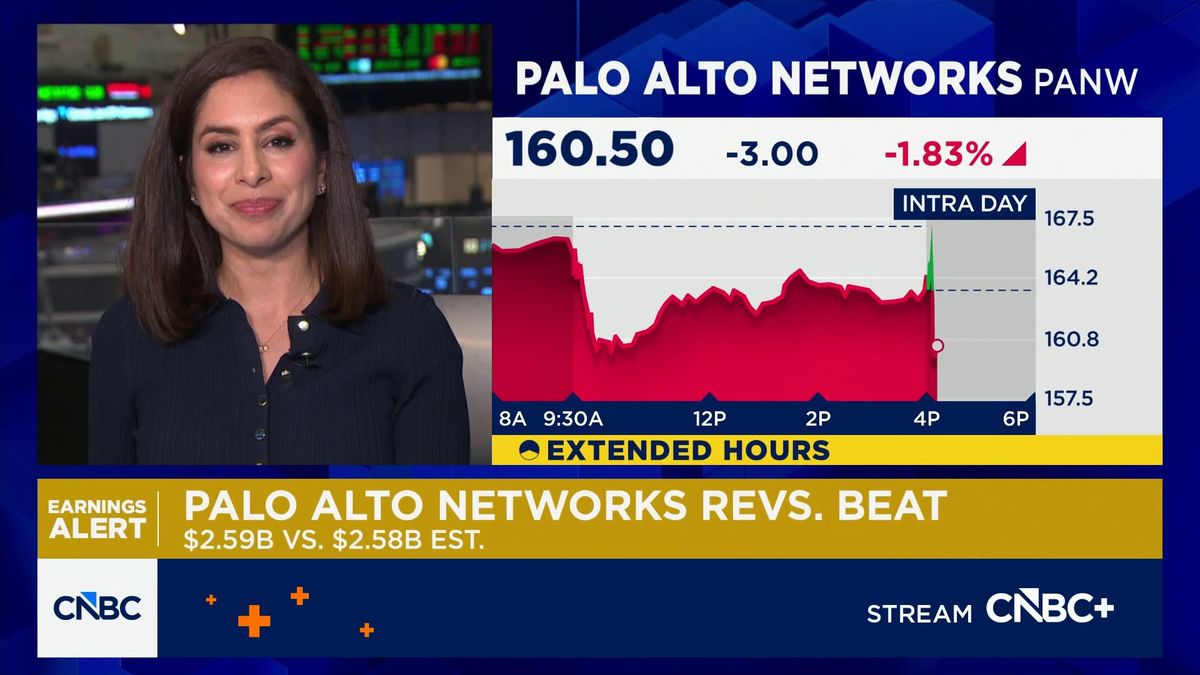 Palo Alto shares sink 8%, CEO defends cybersecurity's position as AI hits software stocks 1 Palo Alto shares slide despite beat on revenue and earnings
