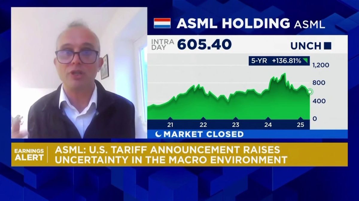 Critical chip firm ASML misses order expectations amid tariff uncertainty 1 'Too early to tell' tariff impact on ASML, analyst says